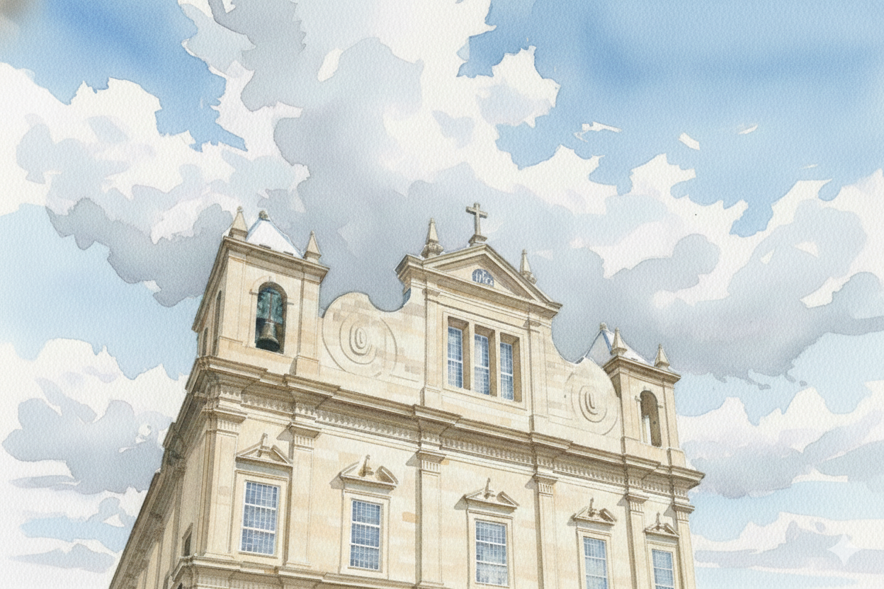 Catedral e céu azul